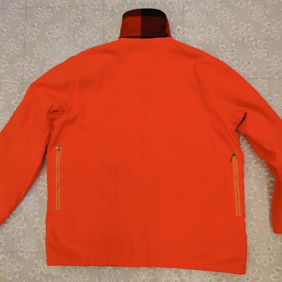 Vintage Woolrich Buffalo Wool Plaid and Acrylic Orange Reversible Jacket, XL - Picture 12 of 16